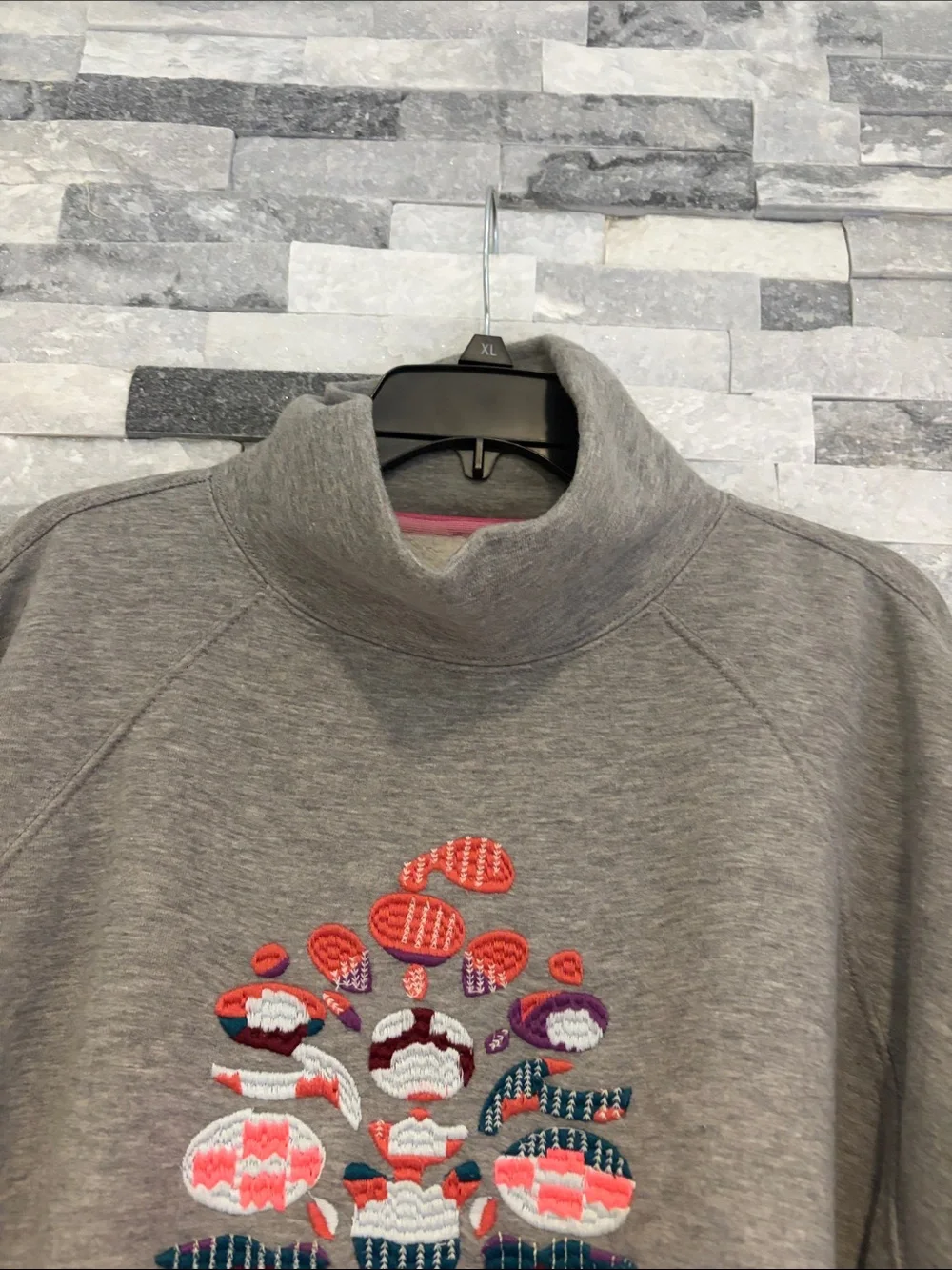 Women's FP Movement On Your Mark Logo Mock Neck Sweatshirt new with tags - Picture 6 of 10